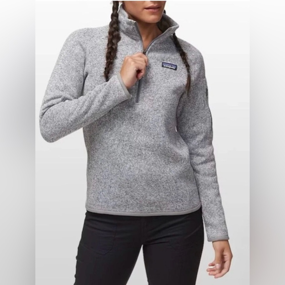Patagonia Better Sweater 1/4 Zip Fleece Pullover In Light Grey Kids XXL (16-18)